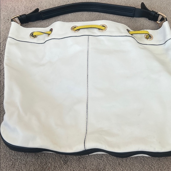 Boden All Leather White, Black and Yellow Women's Shoulder Bag - Picture 2 of 5